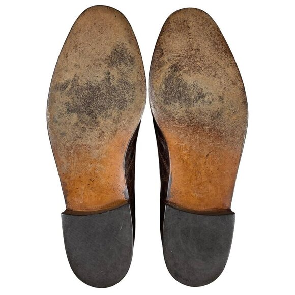 Celine Brown Vintage Oxford Shoes Python Stamped Size 7 - Picture 8 of 12